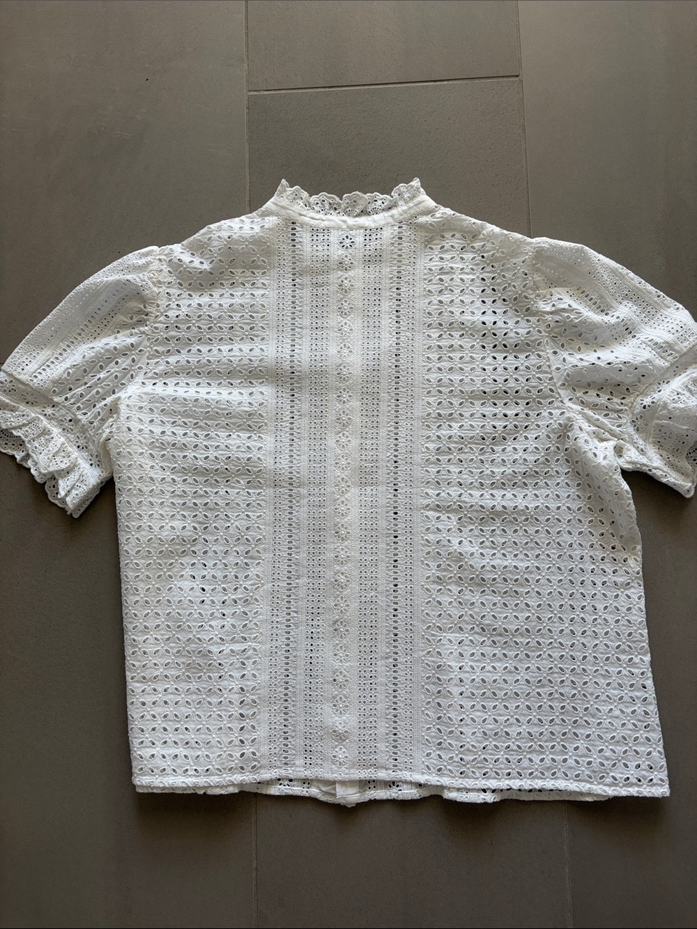 Polo by Ralph Lauren White Eyelet Ruffle Front Blouse nwot - Picture 13 of 17